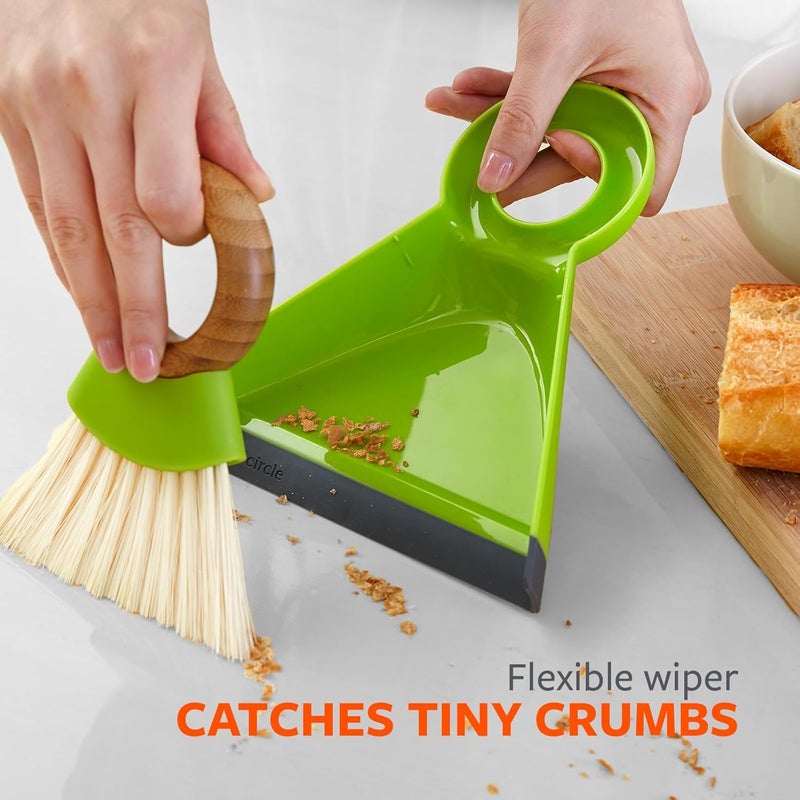 Full Circle Cleaning, Tiny Team Mini Brush & Dustpan Set, Green - Image 4